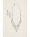 Scalloped Necklace Earring ACS632 Crystal