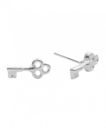 Silverly Women's .925 Sterling Silver Polished Cute Open Mini Key Studs Earrings - CR128S8CKDR