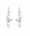 Glamorousky Butterfly in Flower Earrings with Silver Austrian Element Crystals and Crystal Glass (1329) - C5118SOE4LD