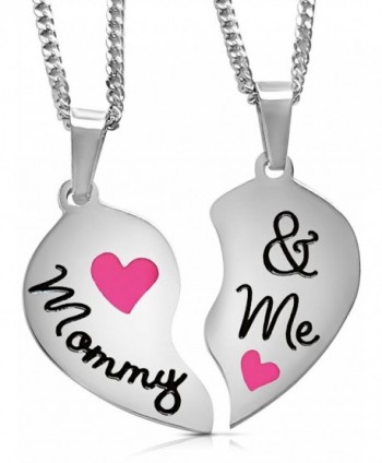 Stainless Engraved Necklaces Daughter Valentines - Pink - CW12IJZ5RY3