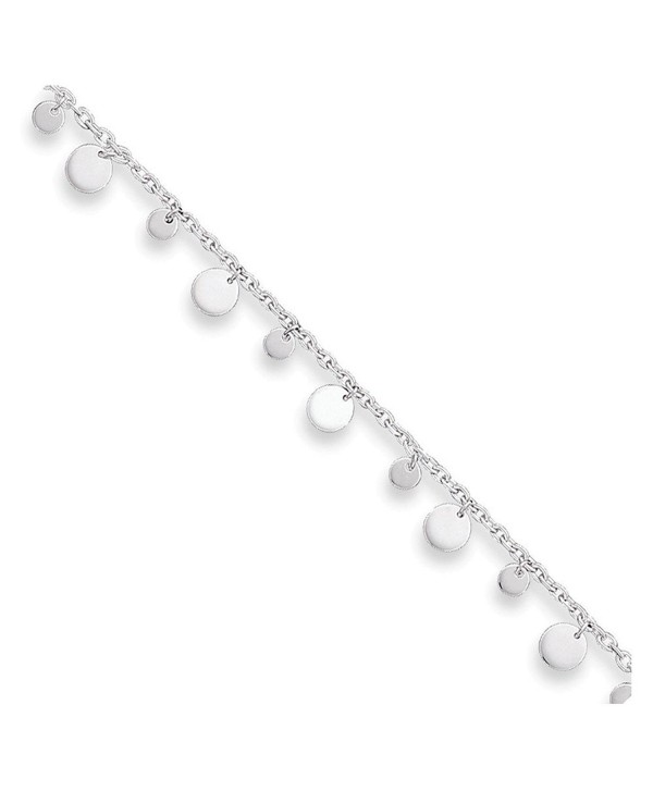 Sterling Silver Dangling Circle Anklet Length 10" - CV115EY11F7