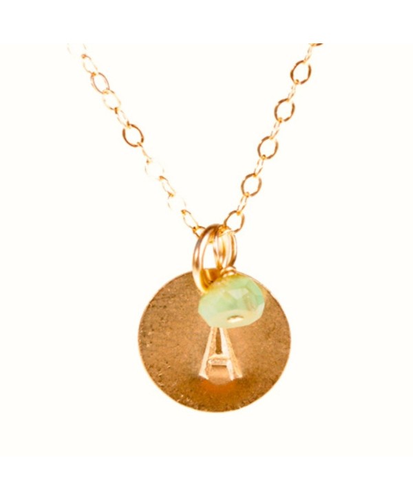 Initial Necklace- Tiny Gold Filled Personalized Custom Dainty Disc with Birth Month Charm - C9110ZHF5BT