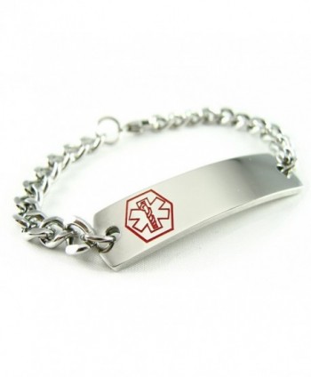 MyIDDr - Pre-Engraved & Customizable Blood Thinners Alert ID Bracelet- Curb Chain - CA114KVMRML