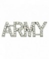 PinMart's Rhinestone Crystal ARMY Brooch Pin with Safety Back 1-3/4" - CP119PEOO6P