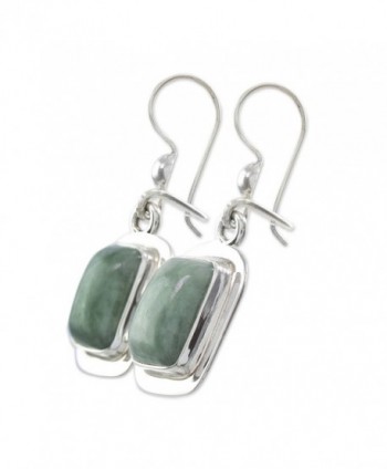 NOVICA Sterling Silver Rectangular Earrings