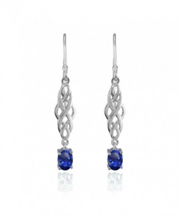 Sterling Silver Created Sapphire Earrings