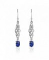 Sterling Silver Created Sapphire Earrings