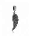 SoulBeads Angel Wing Charms 925 Sterling Silver Feather Pendant Dangle Christian Charm for Charms Bracelet - CT12EAQ1GL7