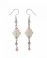 NOVICA Multi-Gem Rose Quartz .925 Sterling Silver Beaded Dangle Hook Earrings- 'Enchanted Bloom' - C4111CHR9X3