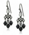 1928 Jewelry Drop Earrings - Black- Clear - CQ12DOP99O7