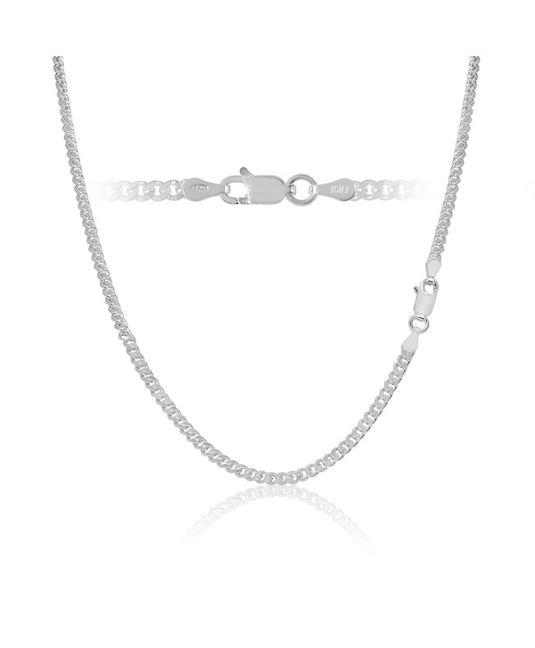 Sterling Silver Cuban Curb Link Chain Necklace or Bracelet 3mm Italy - Style-3mm - CW11IMPQZL5