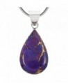 Purple Turquoise Pendant Necklace in Sterling Silver (SELECT from different styles) - Modern Teardrop - CF18C7T9R3N