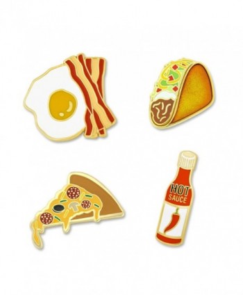 PinMart's Spice it up Hot Sauce Taco Bacon Eggs Pizza Enamel Lapel Pin Set - CU17YSA0HL5