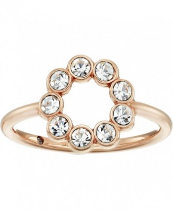Fossil Womens Narrow Cocktail Ring with Glitz - Rose Gold - CX186SG2H8W