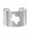 PammyJ State of Texas Silvertone Hammered Wide Cuff Bracelet - CK12EF7BEP5
