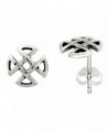 Sterling Silver Quaternary Celtic Knot Stud Earrings- 1/4 inch - CM111VPHYM7