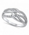 White CZ Criss Cross Infinity Knot Ring New .925 Sterling Silver Band Sizes 4-13 - C6187YXN88O