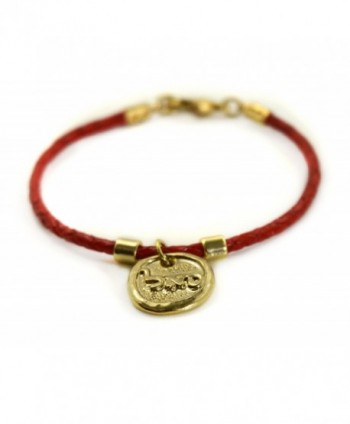 Kabbalah 72 Names of God Gold Plated Red Leather Bracelet SAL for Prosperity - CG12NBA0DYP