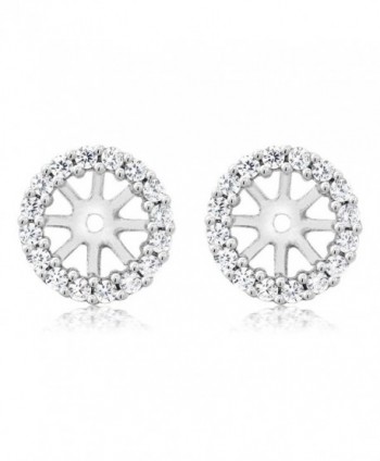 925 Sterling Silver Women's Earring Jackets for 7.00MM Round Shape Studs - C111MMEEWTJ