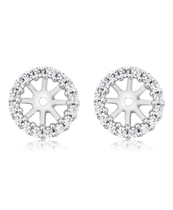 925 Sterling Silver Women's Earring Jackets for 7.00MM Round Shape Studs - C111MMEEWTJ