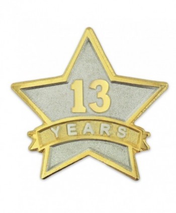 PinMart's 13 Year Service Award Star Corporate Recognition Dual Plated Lapel Pin - C211NKBZS9B