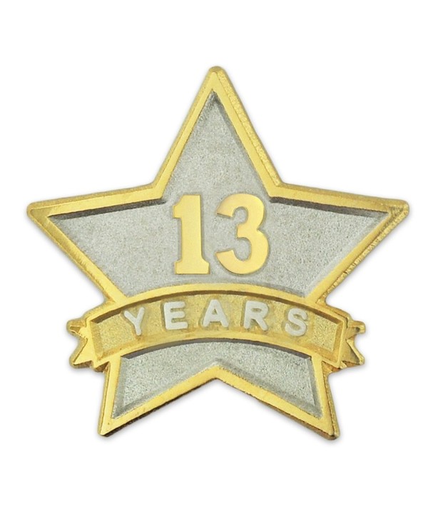 PinMart's 13 Year Service Award Star Corporate Recognition Dual Plated Lapel Pin - C211NKBZS9B