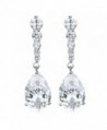 Vesil Wedding Cubic Zirconia Teardrop Dangle Earrings - White - CJ129IM7P87