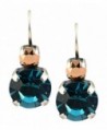 Mariana "Blue Suede Shoes" Silver Plated Petite Round Crystal Drop Earrings - CQ11FYWPPGZ