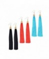 Paxuan Womens Christmas Earrings Bohemian - Red + Black + Blue - CL185DA5T34