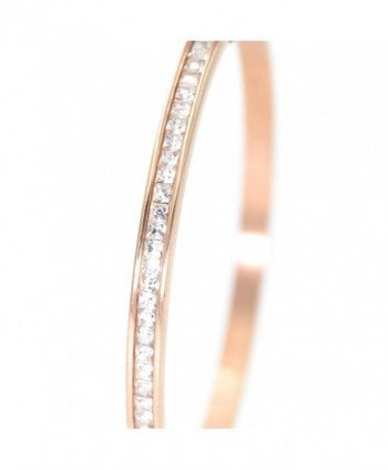 Diamond Bangle Bracelet Stainless Plated