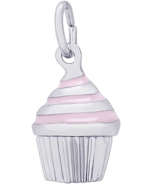 Rembrandt Sterling Silver 3-D Cupcake with Pink Icing Charm (9 x 15 mm) - C51209PO1ED