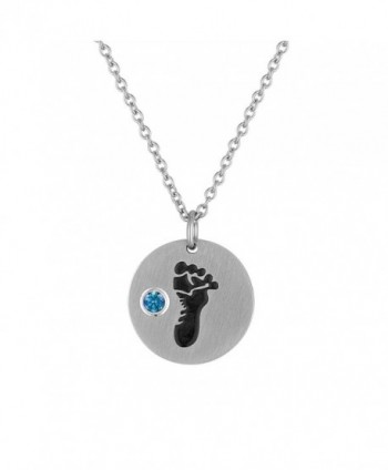 Baby Footprint Pendant With Personalized Birth Month - December - CM12EKH0KYB