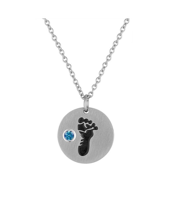 Baby Footprint Pendant With Personalized Birth Month - December - CM12EKH0KYB