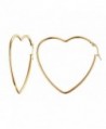 Vnox Womens Girls Stainless Steel Fashion Heart Shape Big Hoop Earrings-Gold Plated - C712GRIXA29
