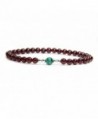 Gemstone Garnet Malachite Sterling Bracelet - 5.5MM AAAAA Grade Wine Red Garnet with 6m Malachite - CI12NUKVCQ9