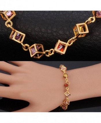 U7 Plated Colorful Zirconia Bracelet