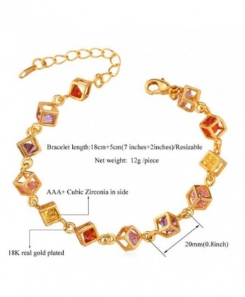U7 Plated Colorful Zirconia Bracelet in Women's Link Bracelets