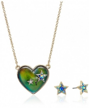 Betsey Johnson Womens Multicolor and Gold Heart Mood Set - Multi - CH185UTQTA2