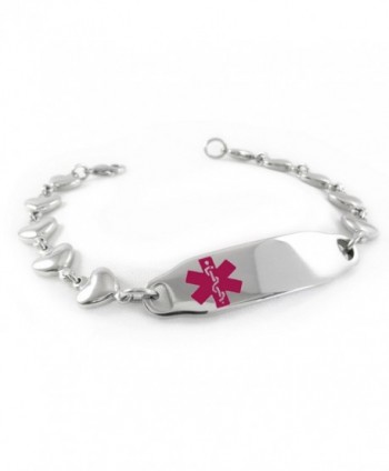 MyIDDr - Pre-Engraved & Customized Ladies Epilepsy Medical ID Bracelet- Heart Chain - C811BUVK94R