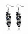 Silver Cluster Faceted Crystal Earrings