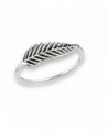 Oxidized Feather Ring New 925 Sterling Silver Detailed Tree Leaf Band Sizes 2-8 - CA1833R9WAX