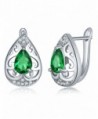 My Precious Love Cubic Zirconia Heart Stud Earring Simulated Diamond Birthstone Earrings - GREEN - C7186X8MA3Q