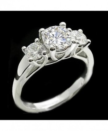 Realistic 3 Stones Simulated Platinum zirconia in Women's Statement Rings