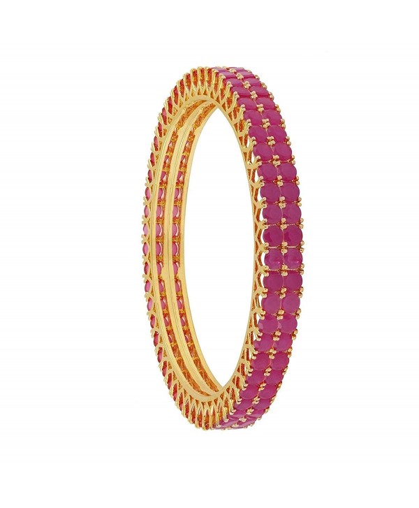 Ratnavali Jewels CZ Zirconia Gold Tone Bollywood Indian Bangles Jewelry Women - C2188IZAZ8X