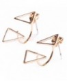 Ear Jackets Earrings in Gold | Delicate Triangle Ear Studs nickel free - C812E52EX4T