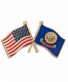 PinMart's Idaho and USA Crossed Friendship Flag Enamel Lapel Pin - CA119PEM20Z