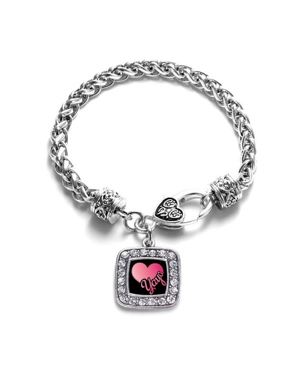 Yaya Classic Silver Plated Square Crystal Charm Bracelet - CU11KY4ULGR