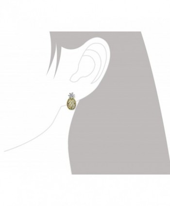 Sterling Silver Accents Pineapple Earrings in Women's Stud Earrings