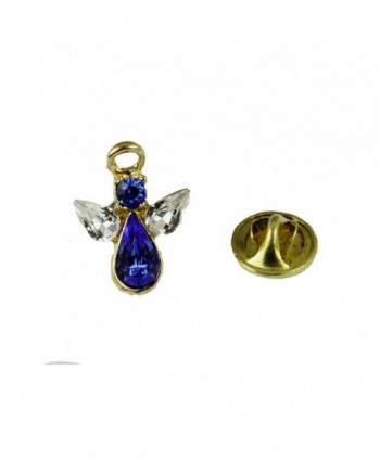 6030617 September Crystal Birth Month Angel Pin Guardian Lapel Brooch Tie Tack - CF12CJ5A9I7