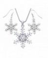 Snowflake Necklace Earrings Bridesmaid Christmas - Clear - CP110PJX04L